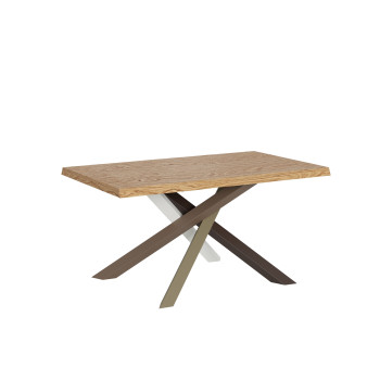 Versalux massief houten tafelpoten met schorsafwerking 4 stuks - Vaste tafel 90x140 cm Versalux eikenhouten poten met schorsafwerking 4 stuks