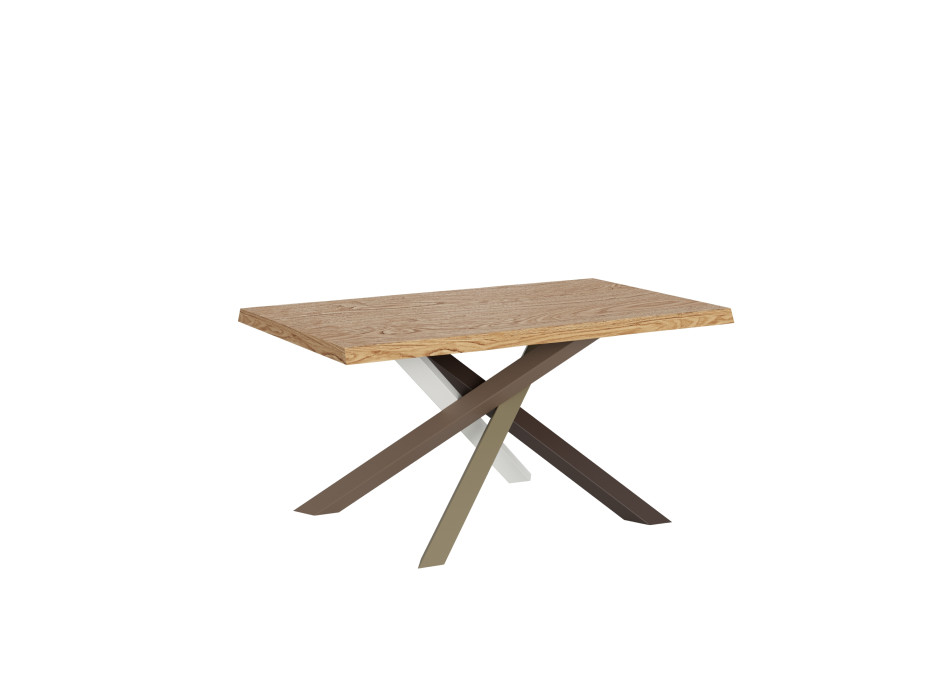 Versalux massief houten tafelpoten met schorsafwerking 4 stuks - Vaste tafel 90x140 cm Versalux eikenhouten poten met schorsafwerking 4 stuks