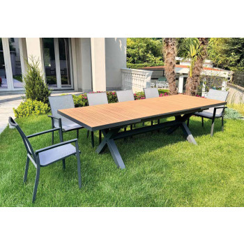 VESPUCCI TAFEL 202/263x101 + 6 CALIPSO stoelen