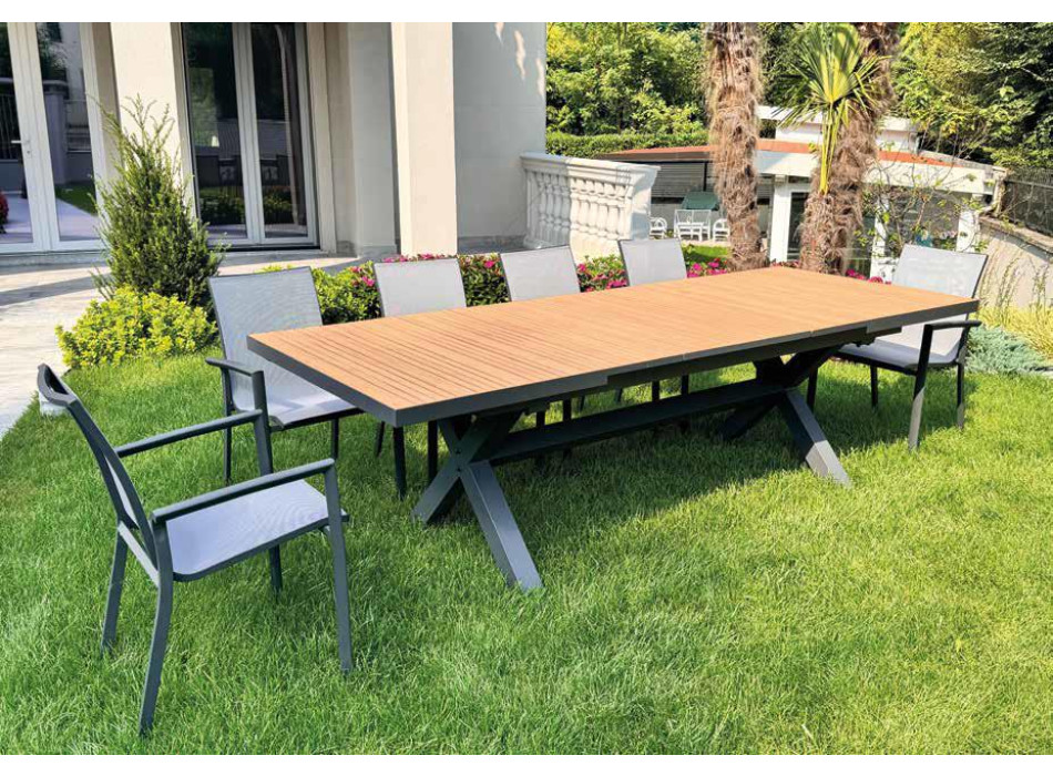 VESPUCCI TAFEL 202/263x101 + 6 CALIPSO stoelen