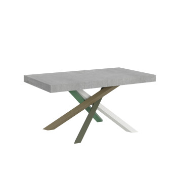 Volantis Color 4/A Tafel P.90 - Uitschuifbare tafel 160/264x90 cm Volantis wit essenhout meerkleurige poten 4/A