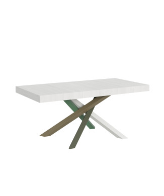 Volantis Color 4/A Tafel P.90 - Uitschuifbare tafel 180/284x90 cm Volantis wit essenhout meerkleurige poten 4/A