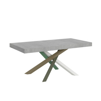 Volantis Color 4/A Tafel P.90 - Uitschuifbare tafel 200/460x90 cm Volantis wit essenhout meerkleurige poten 4/A