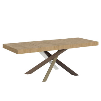 Volantis Premium Color 4/C tafel P.90 - Uitschuifbare tafel 160/420x90 cm Volantis Premium wit essenhouten tafel met veelkleurige poten 4/C