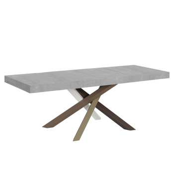 Volantis Premium Color 4/C tafel P.90 - Uitschuifbare tafel 200/460x90 cm Volantis Premium wit essenhouten tafel met veelkleurige poten 4/C