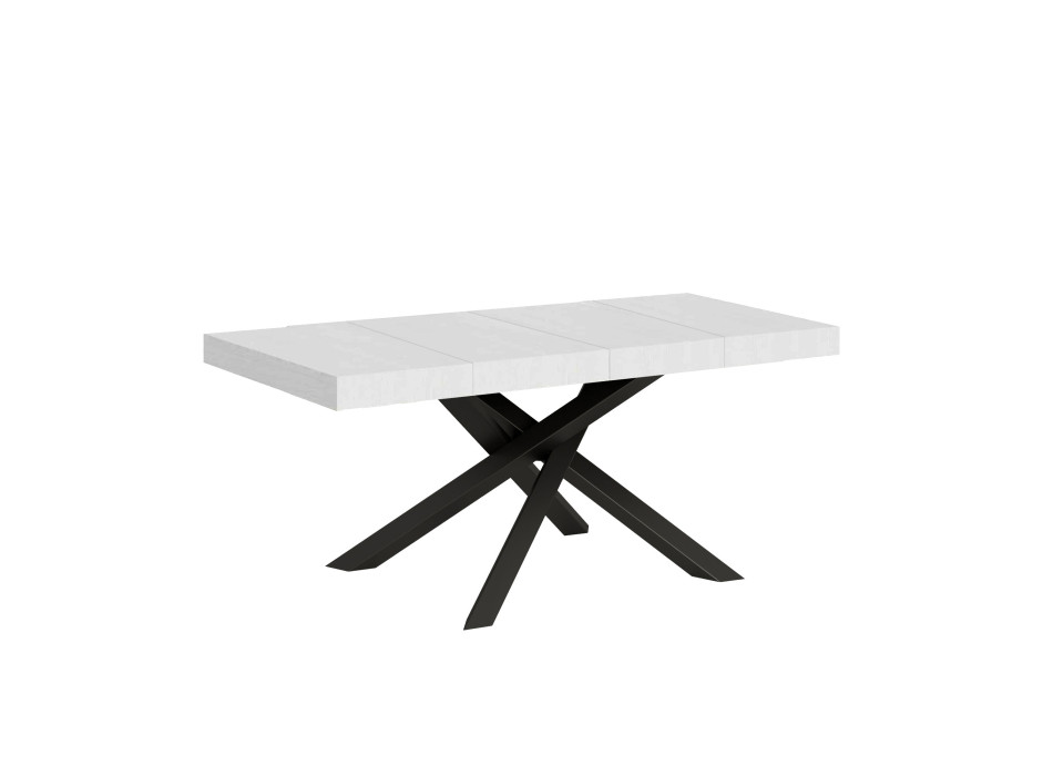 Volantis Premium tafel met antracietkleurige poten P.90 - Uitschuifbare tafel 130/390x90 cm Volantis Premium wit essenhouten antracietkleurige poten