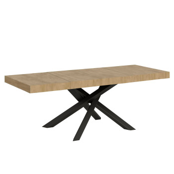 Volantis Premium tafel met antracietkleurige poten P.90 - Uitschuifbare tafel 160/420x90 cm Volantis Premium wit essenhouten antracietkleurige poten