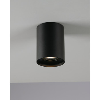 Lampa sufitowa TOWN BLACK OKRĄGŁA 1XGU10 8X10CM