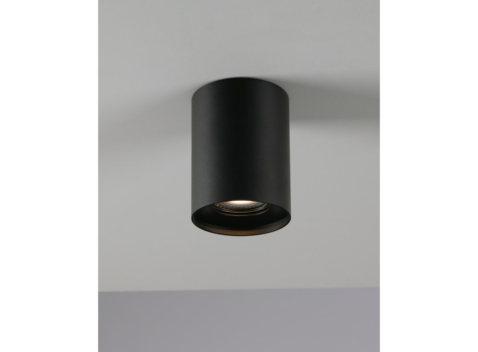 Lampa sufitowa TOWN BLACK OKRĄGŁA 1XGU10 8X10CM