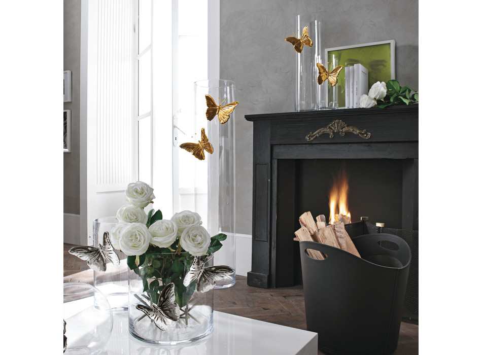 Przezroczysty szklany wazon Ceramiczny motyl