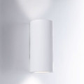 Luminária de parede tubular branca estilo banjie com 2 lâmpadas GU10, 7,5 x 7,5 x 16 cm.