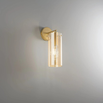 LUMINÁRIA DE PAREDE MÁGICA DOURADA/ÂMBAR 1XE27 15,5X15,5X30X3CM