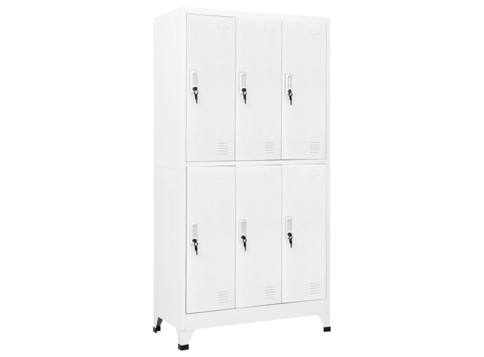 Armário para chaves VidaXL com 6 compartimentos, em aço, 90x45x180 cm
