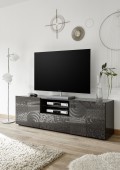 Móvel para TV MIRO com 2 portas e 1 gaveta, preto
