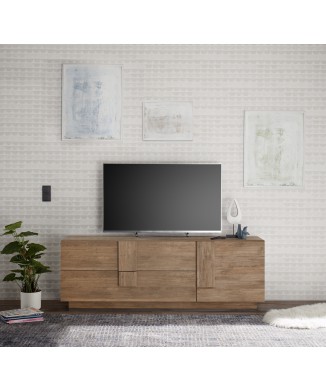 Móvel para TV JUPITER, 182x44x63 cm, com 2 gavetas e 1 porta, na cor nogueira.