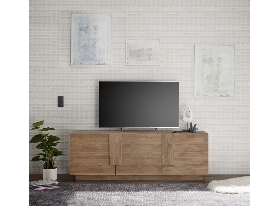 Móvel para TV JUPITER com 3 portas, 182x44x63 cm, cor nogueira.