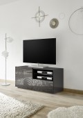 Suporte para TV MIRO pequeno, 1 porta, 1 gaveta, preto