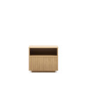 Mesa de cabeceira Helvine com 1 gaveta, folheado de carvalho, 60 x 52 cm, FSC 100%
