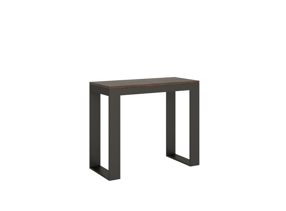 Mesa de consola extensível 90x40/196 cm Tecno Small Evolution com estrutura em antracite