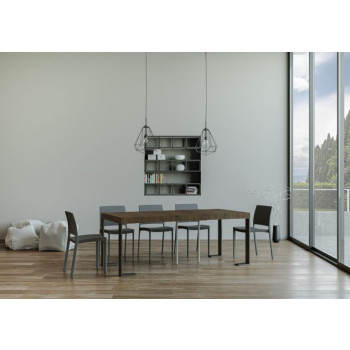 Mesa de consola extensível 90x40/196 cm Tecno Small Premium com estrutura em antracite