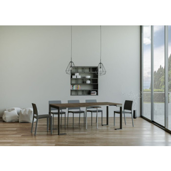 Mesa de consola extensível 90x40/300 cm com estrutura Tecno Evolution em antracite.