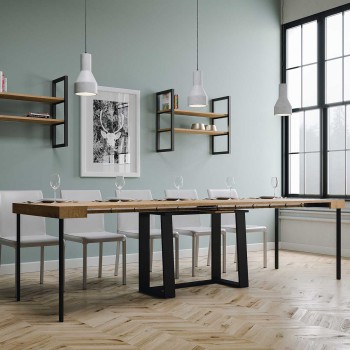 Mesa de consola Asia com estrutura em antracite - Mesa de consola extensível 90x40/288 cm Asia em freixo branco com estrutura em antracite
