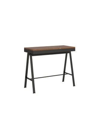 Console Banco Evolution com estrutura em antracite - Console extensível 90x40/290 cm Banco Evolution em abeto tingido com estrutura em antracite