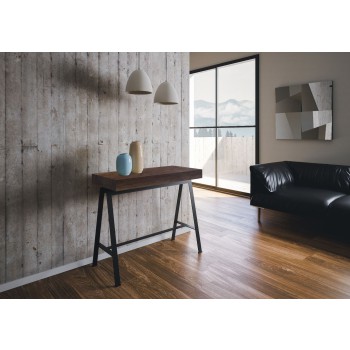 Mesa de consola Banco com estrutura em antracite - Mesa de consola extensível 90x40/300 cm Banco Premium Oak Nature com estrutura em antracite