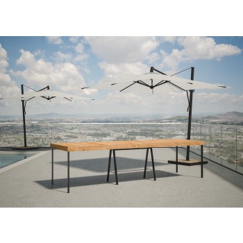 Mesa de consola Banco com estrutura em antracite - Mesa de consola extensível 90x40/300 cm Banco Premium Oak Nature com estrutura em antracite