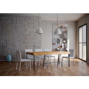 Mesa de consola Banco com estrutura em antracite - Mesa de consola extensível 90x40/300 cm Banco Premium Oak Nature com estrutura em antracite