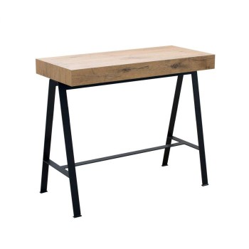 Mesa de consola Banco com estrutura em antracite - Mesa de consola extensível 90x40/300 cm Banco Premium Oak Nature com estrutura em antracite