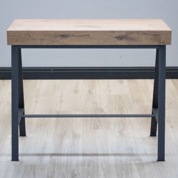 Mesa de consola Banco com estrutura em antracite - Mesa de consola extensível 90x40/300 cm Banco Premium Oak Nature com estrutura em antracite