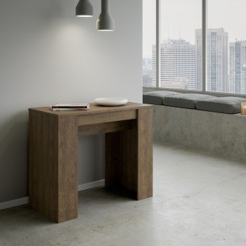 Console Básico - Console Extensível 90x48/308 cm Branco Freixo Básico
