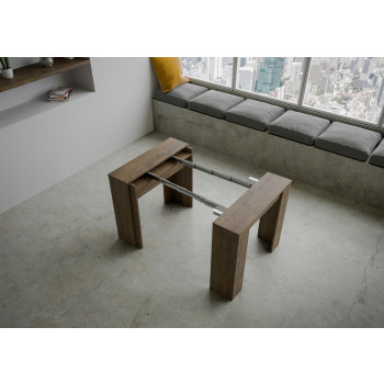 Console Básico - Console Extensível 90x48/308 cm Branco Freixo Básico