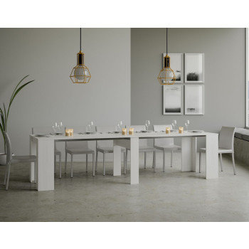 Console Básico - Console Extensível 90x48/308 cm Branco Freixo Básico