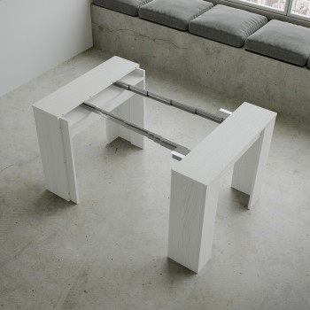 Console Básico - Console Extensível 90x48/308 cm Branco Freixo Básico