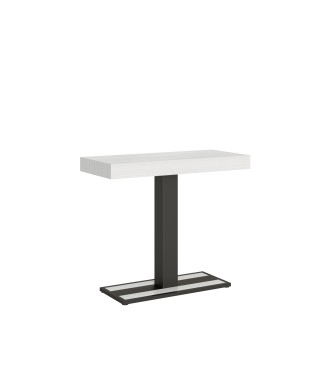Mesa de consola Capital com estrutura em antracite - Mesa de consola extensível 90x40/300 cm Capital em freixo branco com estrutura em antracite