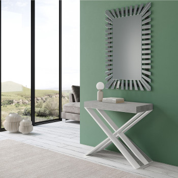 Mesa de consola Diago com pés brancos - Mesa de consola extensível pequena Diago 90x40/196 cm com pés em freixo branco
