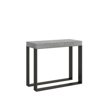 Mesa de consola Elettra com estrutura em antracite - Mesa de consola extensível 90x40/196 cm Elettra Pequena Premium em Carvalho Natural com estrutura em antracite