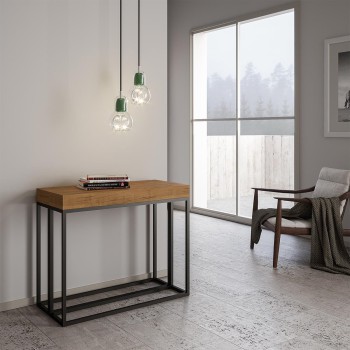 Mesa de consola Epoca com estrutura em antracite - Mesa de consola extensível 90x40/300 cm Epoca Premium Carvalho Natural com estrutura em antracite