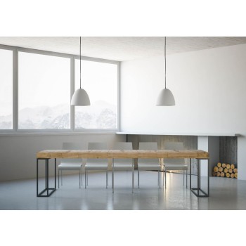 Mesa de consola Epoca com estrutura em antracite - Mesa de consola extensível 90x40/300 cm Epoca Premium Carvalho Natural com estrutura em antracite