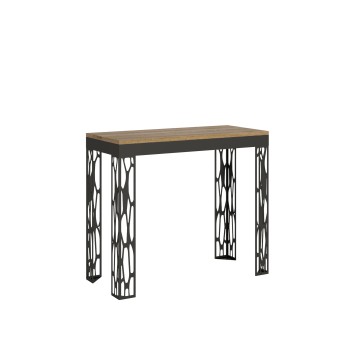 Mesa de consola Ghibli Evolution com estrutura em antracite - Mesa de consola extensível 90x40/300 cm Ghibli Evolution em freixo branco com estrutura em antracite