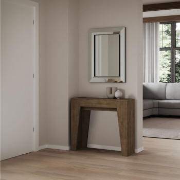 Mesa de consola estreita - Mesa de consola extensível 90x25/181 cm, freixo branco estreito