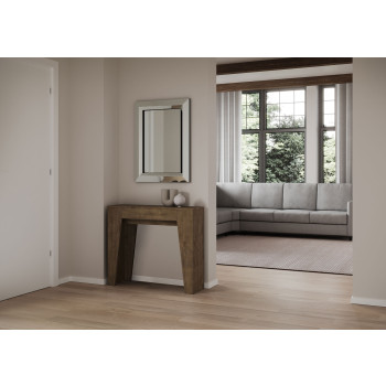 Mesa de consola estreita - Mesa de consola extensível 90x25/181 cm, freixo branco estreito