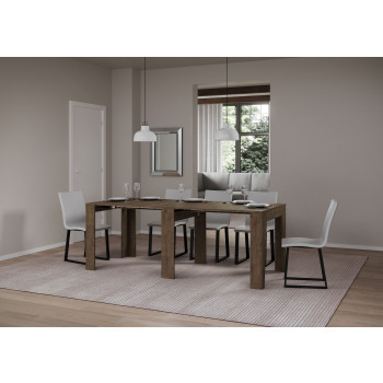 Mesa de consola estreita - Mesa de consola extensível 90x25/181 cm, freixo branco estreito