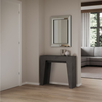 Mesa de consola estreita - Mesa de consola extensível 90x25/181 cm, freixo branco estreito