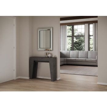 Mesa de consola estreita - Mesa de consola extensível 90x25/181 cm, freixo branco estreito