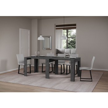 Mesa de consola estreita - Mesa de consola extensível 90x25/181 cm, freixo branco estreito