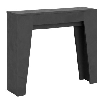 Mesa de consola estreita - Mesa de consola extensível 90x25/181 cm, freixo branco estreito