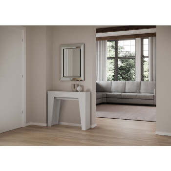 Mesa de consola estreita - Mesa de consola extensível 90x25/181 cm, freixo branco estreito